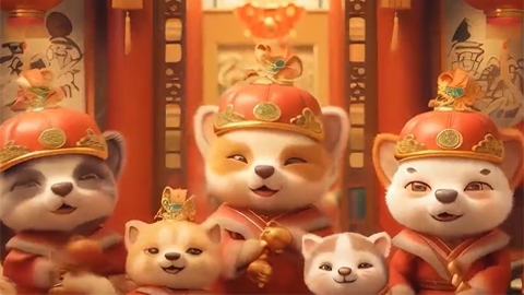順動拜年AI視頻 動物版財(cái)神到